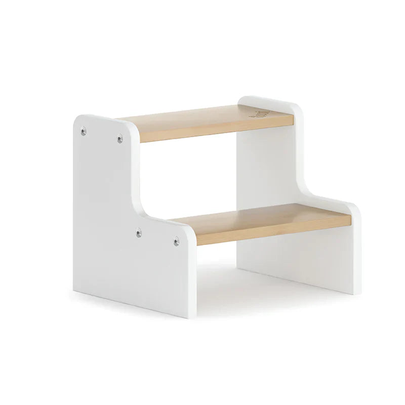 Two-step wooden stool Boori Tidy Foot Step Stool Barley Almond for Toshi Baby