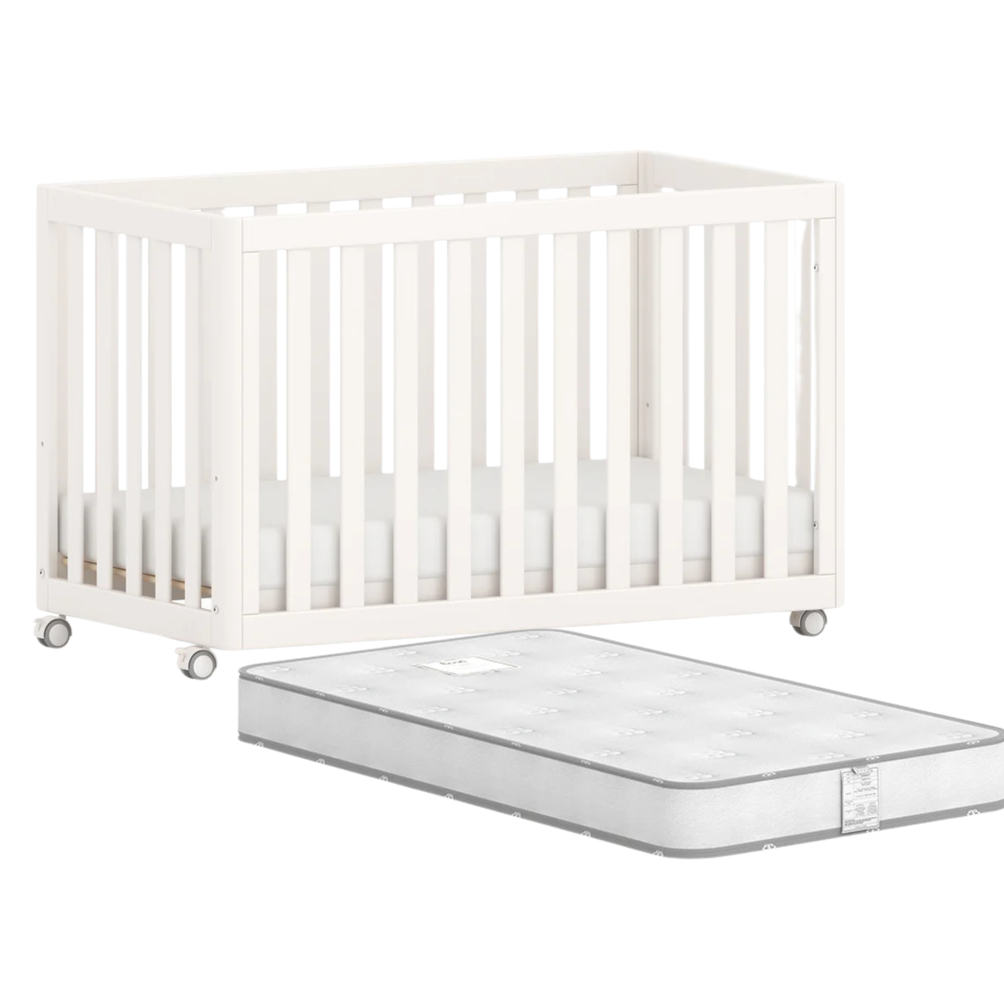 White Boori Turin Compact Cot with pocket spring mattress for comfy sleep