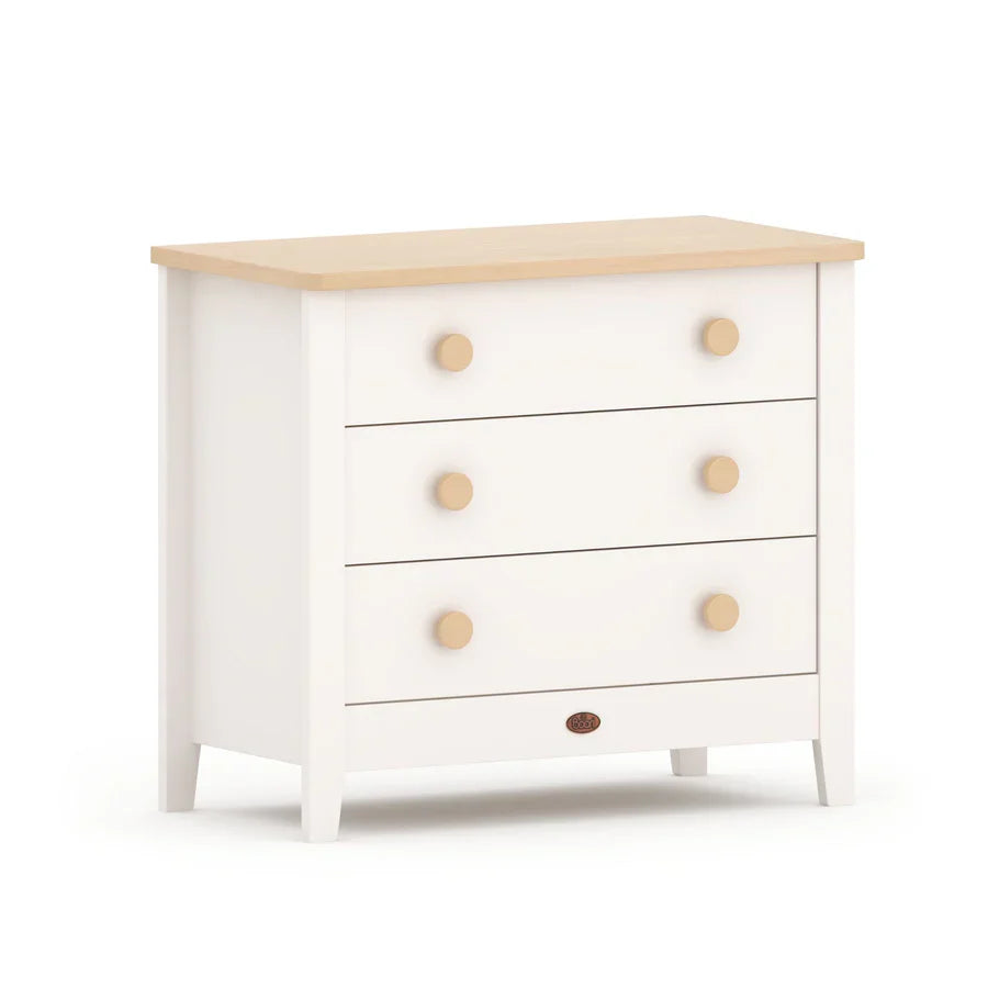 White and light wood Boori Universal 3 Drawer Chest V24 for toshi baby storage