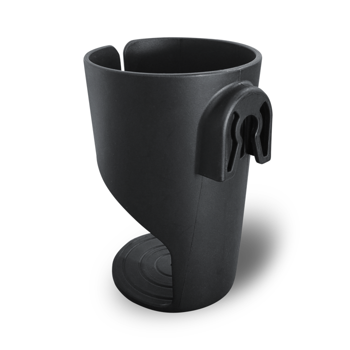 Black plastic Britax cup holder with clip for Toshi Baby Romper and Bare Mum Postpartum