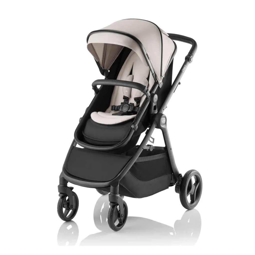 Modern black and beige Britax One2 Stroller, a sleek tandem stroller for baby strollers
