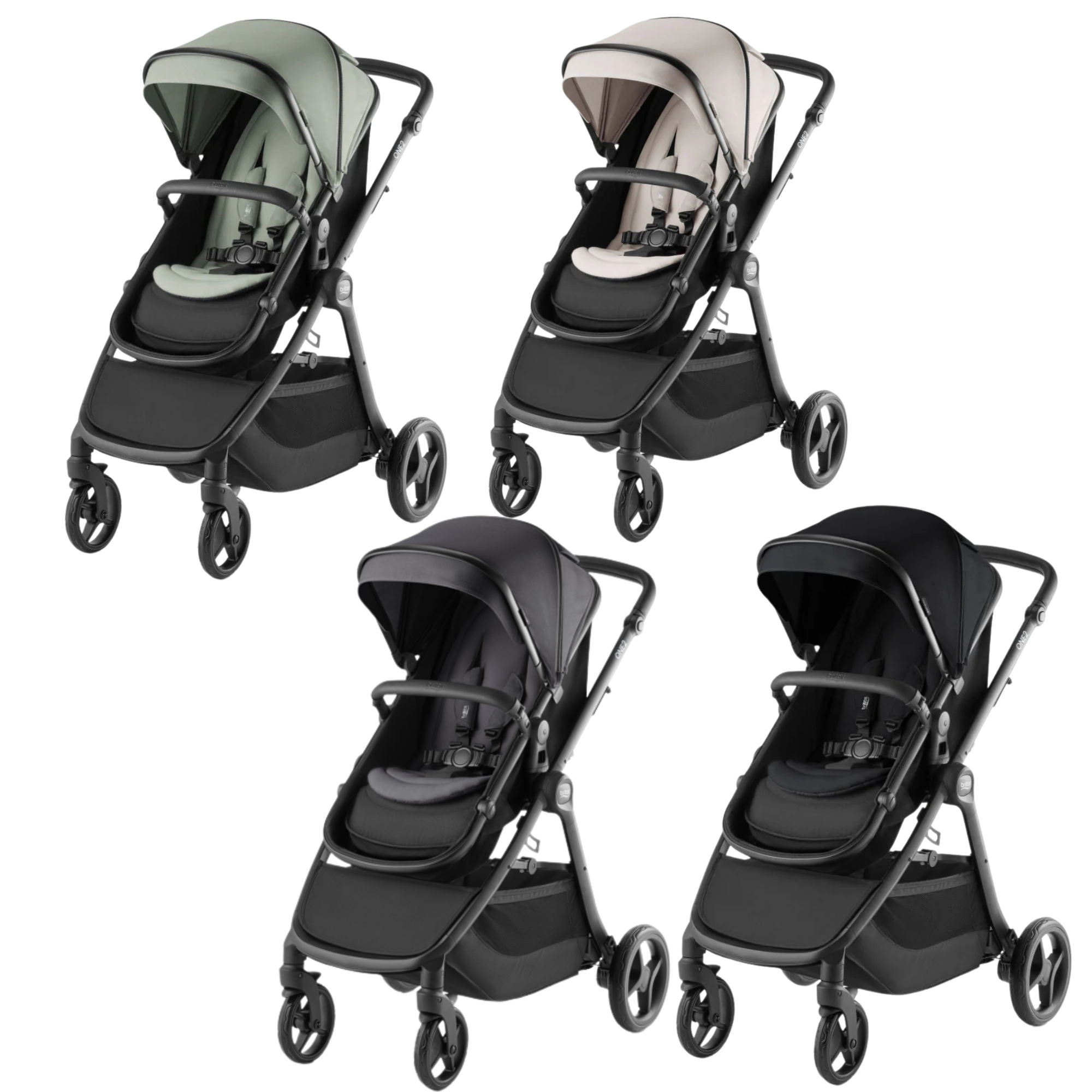 Collection of baby strollers showcasing the Britax One2 Stroller tandem stroller options