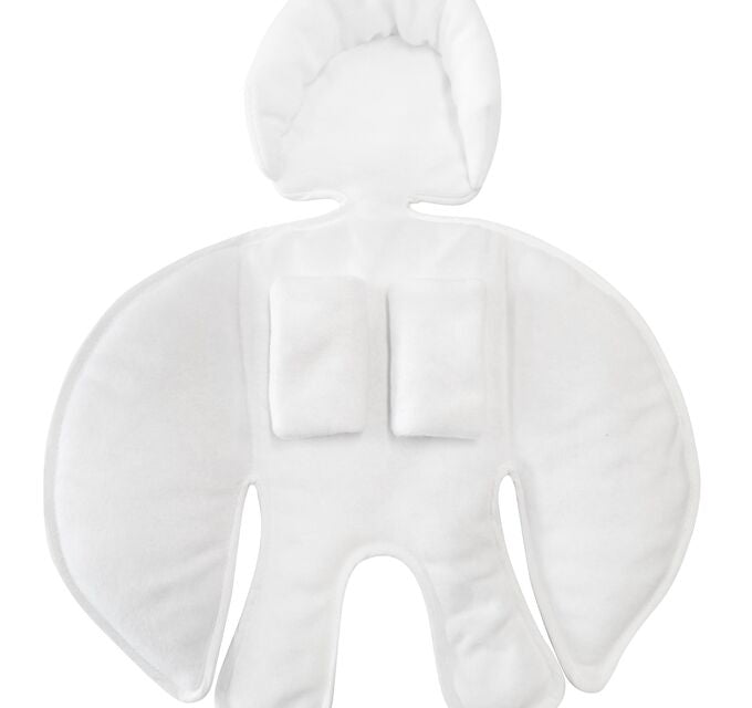 White infant car seat insert for Britax Safe-n-Sound baby strollers and toshi baby gear