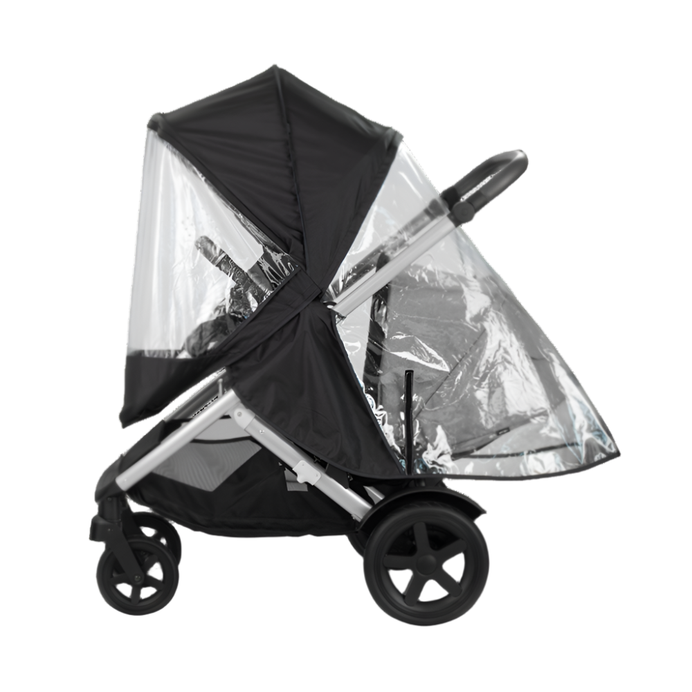 Black stroller with rain cover perfect for toshi baby and britax universal rain strollers