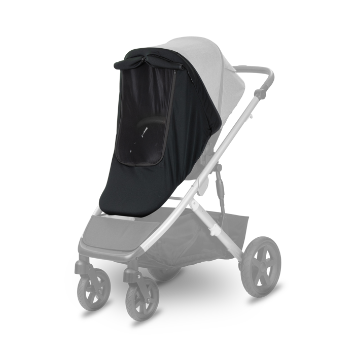Gray and black stroller with Britax Universal Sun Cover for harsh Australian sun