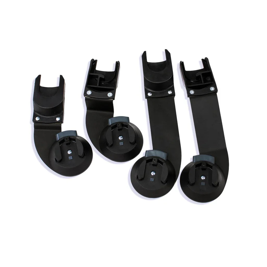 Black stroller adapter set for Bumbleride Indie Twin with Maxi Cosi, Cybex, Nuna