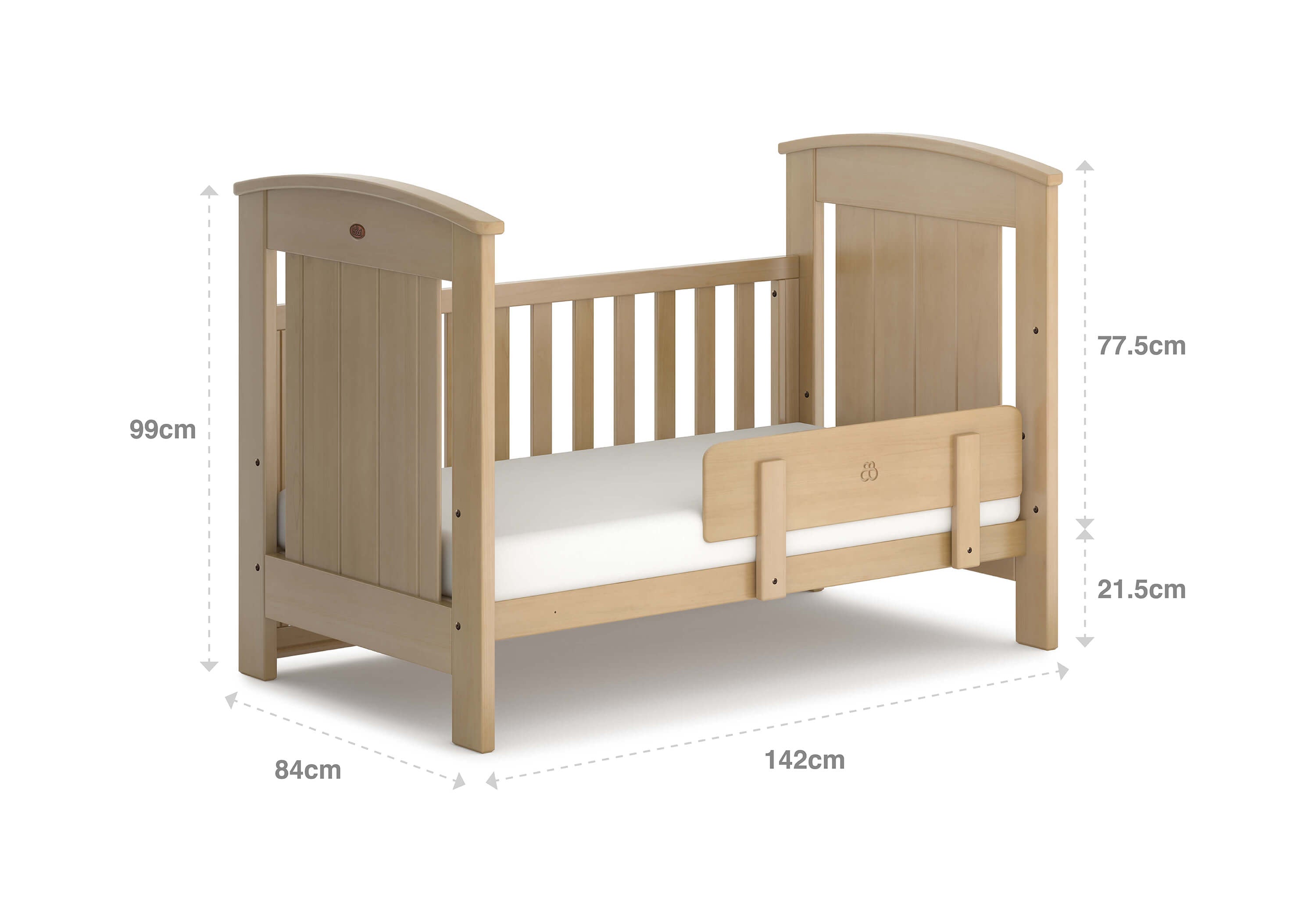 Wooden Casa Baby Cot with dimensions from Boori Casa Baby Cot dropside cot