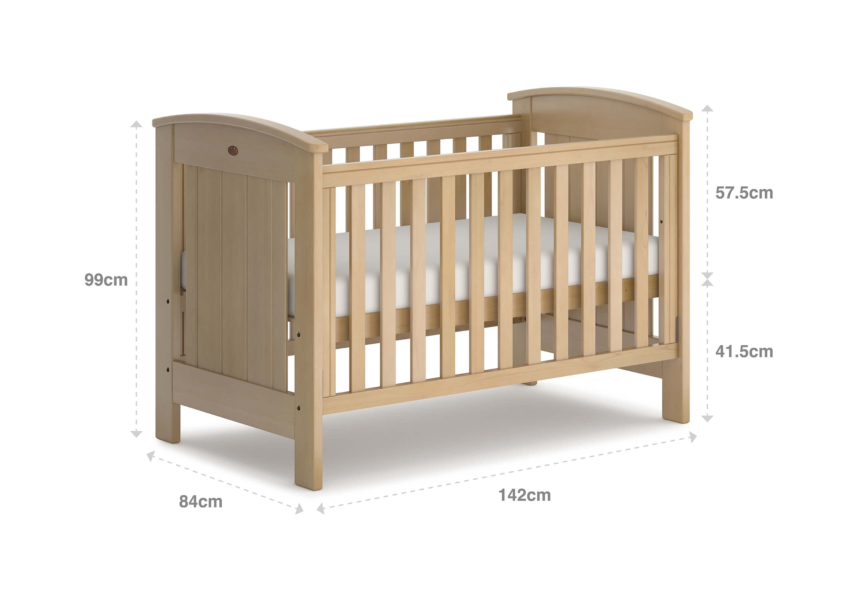Wooden Casa Baby Cot with dimensions for Boori Casa Baby Cot and dropside cot setup
