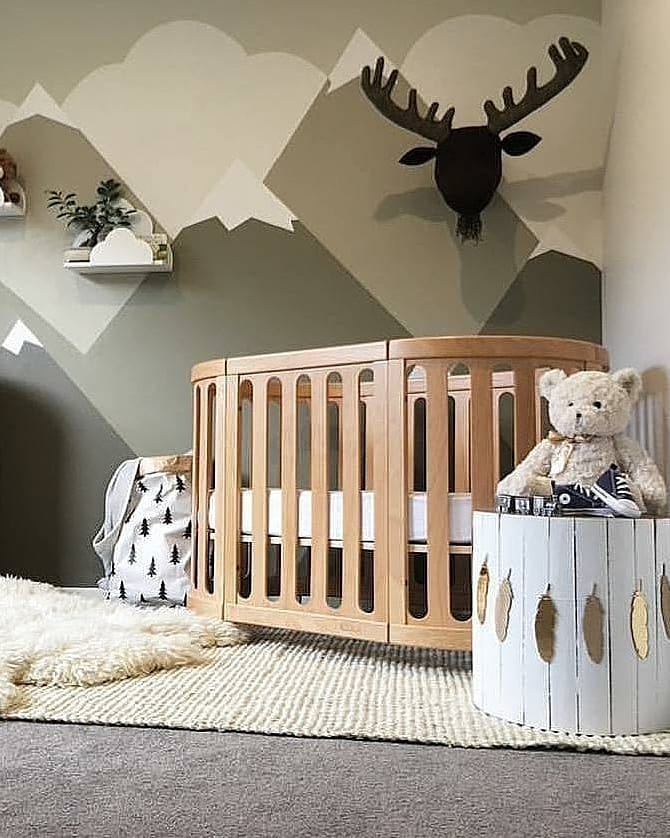 Wooden baby crib from Cocoon Nest Natural perfect as a junior bed or with baby strollers