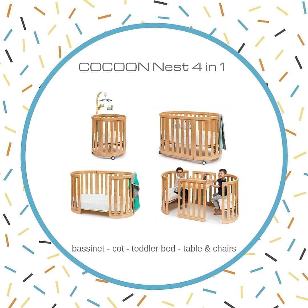 Convertible baby crib Cocoon Nest Natural perfect as a junior bed for Toshi Baby