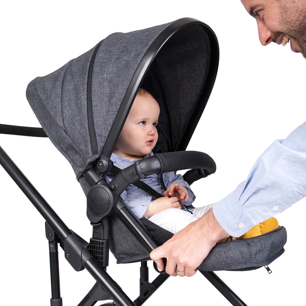 Gray baby stroller with canopy from Phil Teds Voyager, perfect for baby strollers enthusiasts