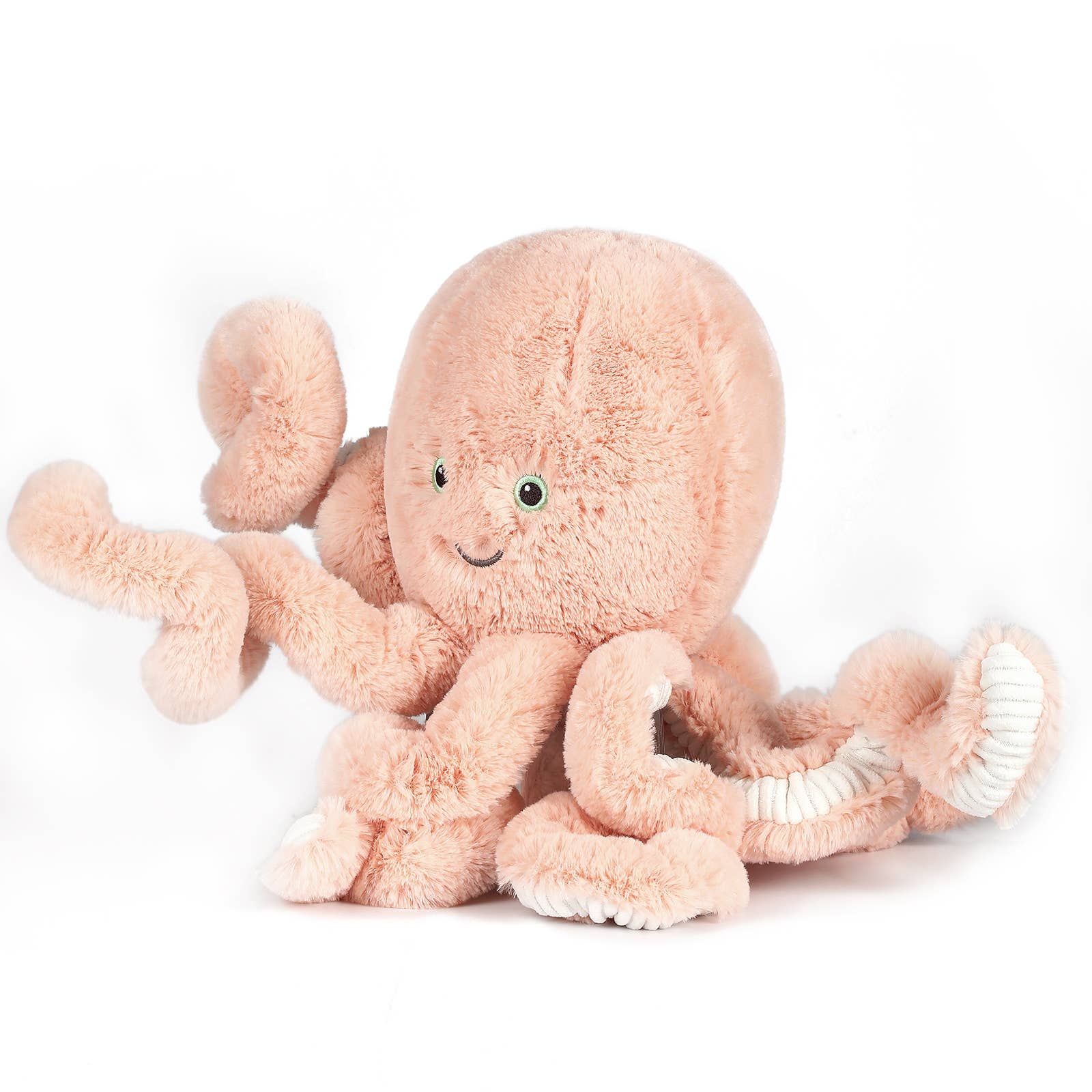 Pink plush octopus toy perfect for cuddly play with baby strollers at OB Australia