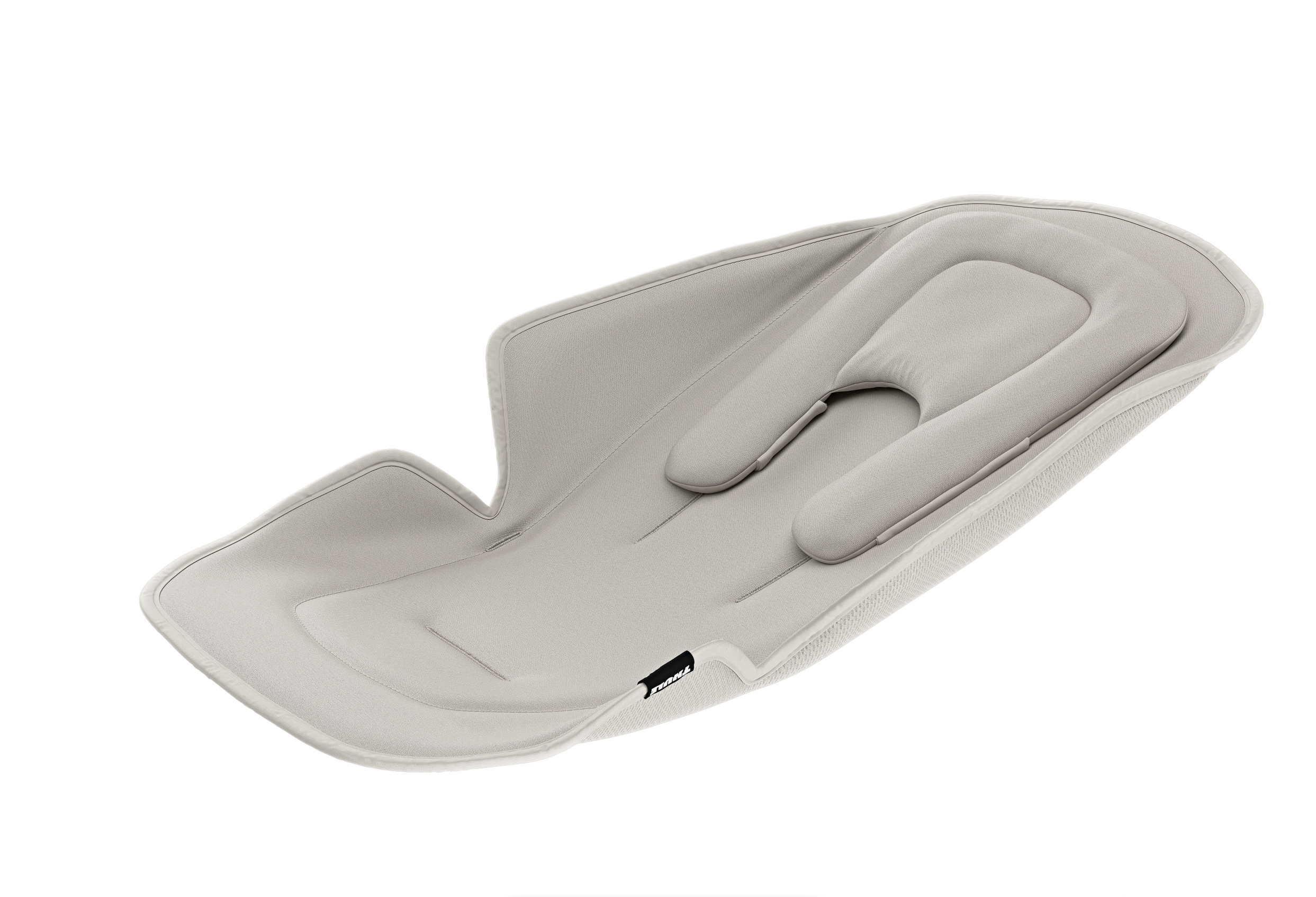 Gray padded baby seat insert for Thule Newborn Inlay, perfect for baby strollers