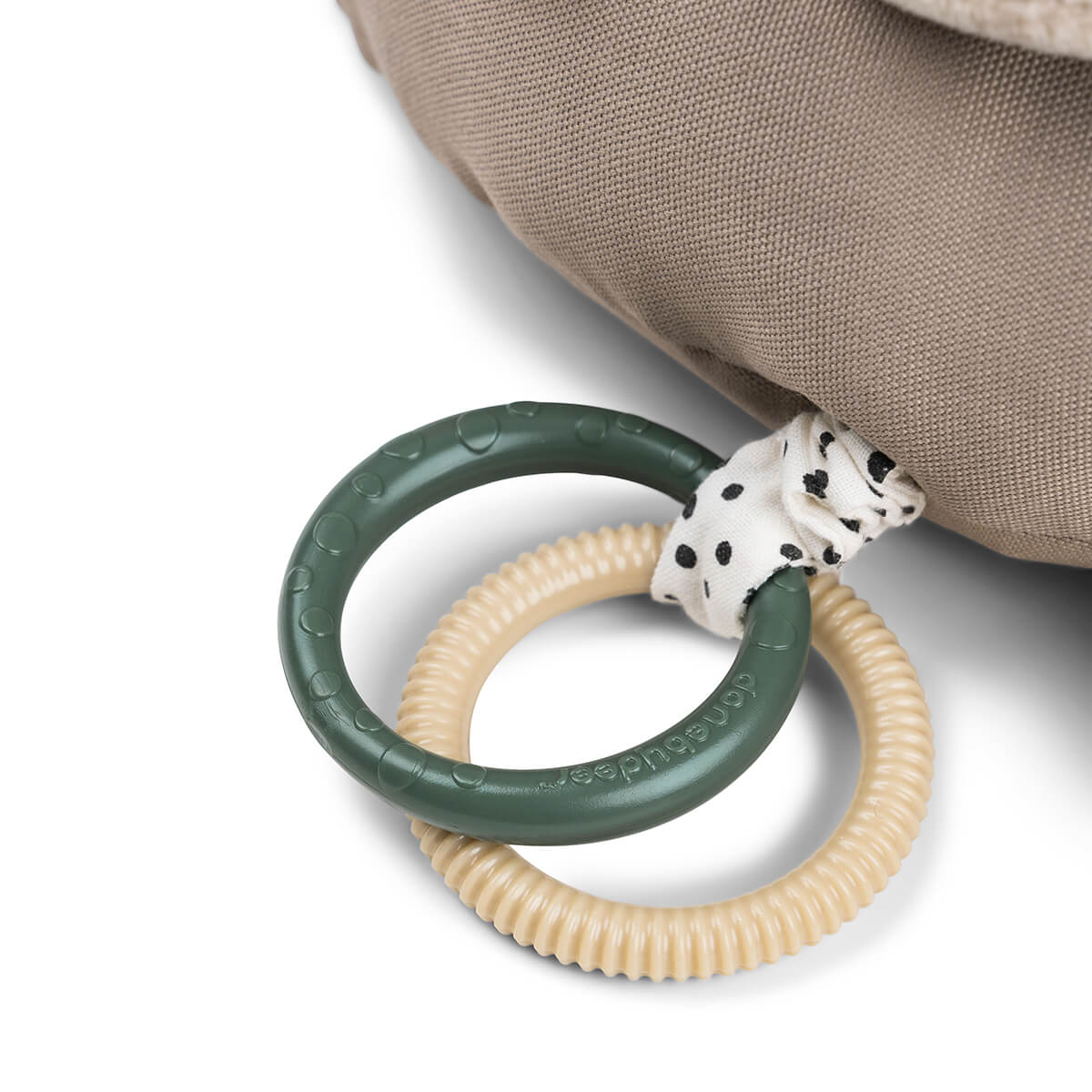 Croco Tummy Teething Rings with patterned fabric for Toshi Baby, perfect for baby strollers