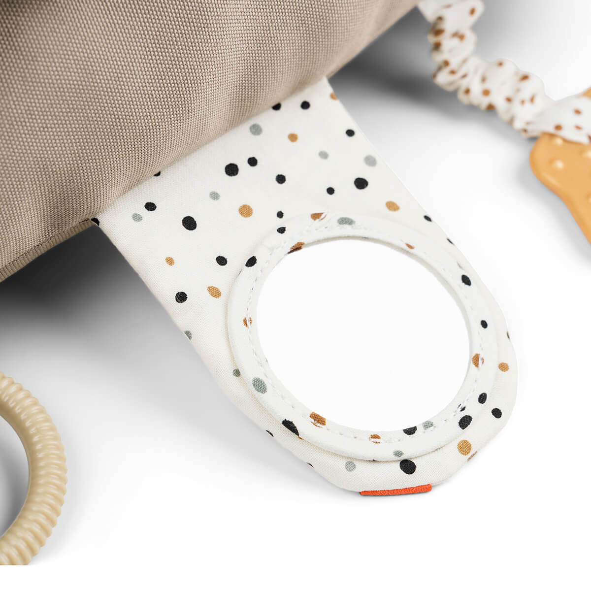 Fabric baby toy loop from Done by Deer Croco Tummy Time Activity Toy perfect for toshi baby and baby strollers