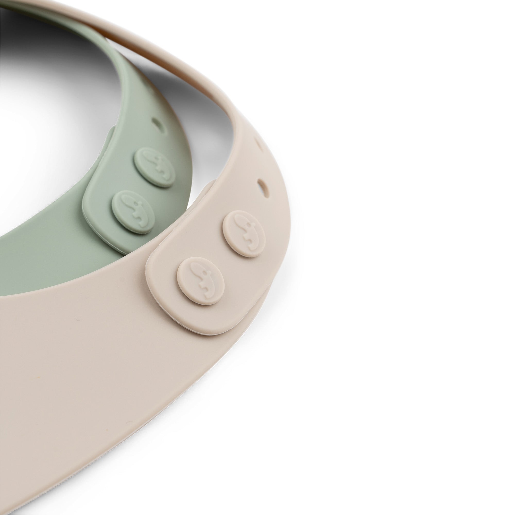 Adjustable silicone baby bibs from Done By Deer Sleeved Pocket Lalee Sand perfect for toshi baby and baby strollers