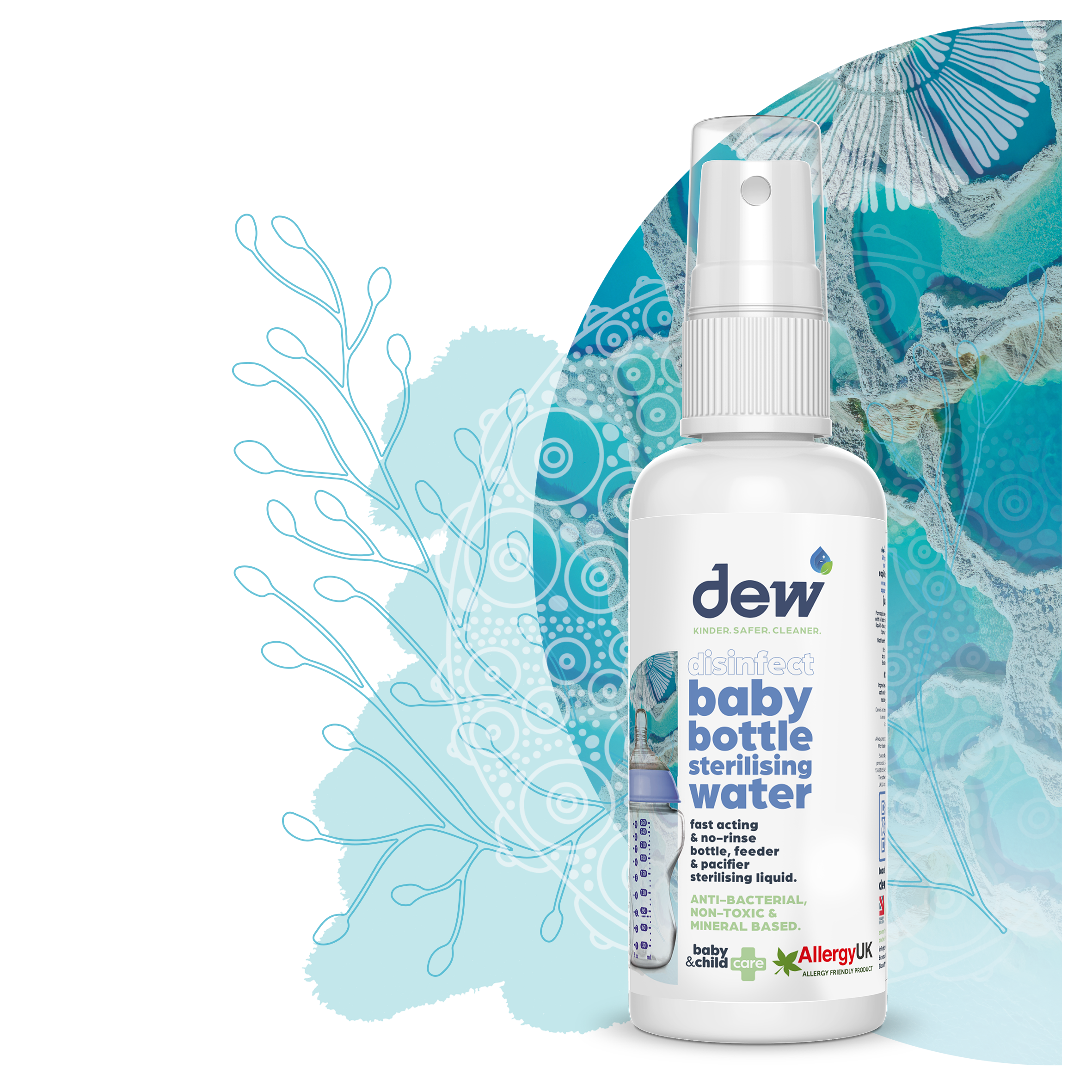Dew Baby Bottle Sterilising Water 65ml for cleaning baby bottles and strollers