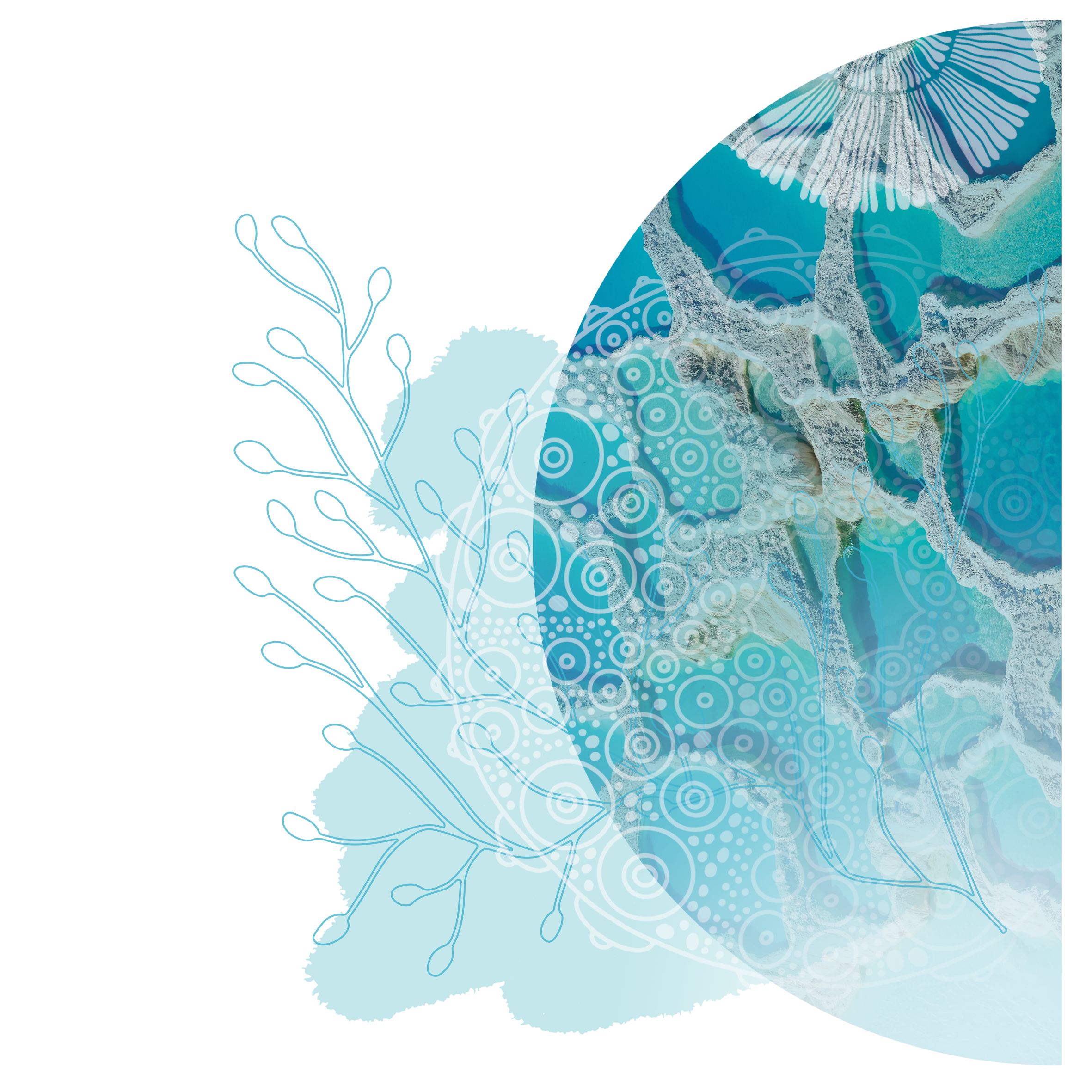 Abstract turquoise and white circular design for Dew Baby Bottle Sterilising Water 65ml