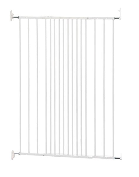 White metal safety gate from DogSpace CHARLIE, perfect for keeping your pets secure