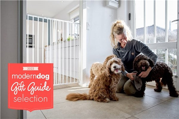 DogSpace CHARLIE extra tall extending metal Pet gate, WHITE - Tiny Tots Baby Store