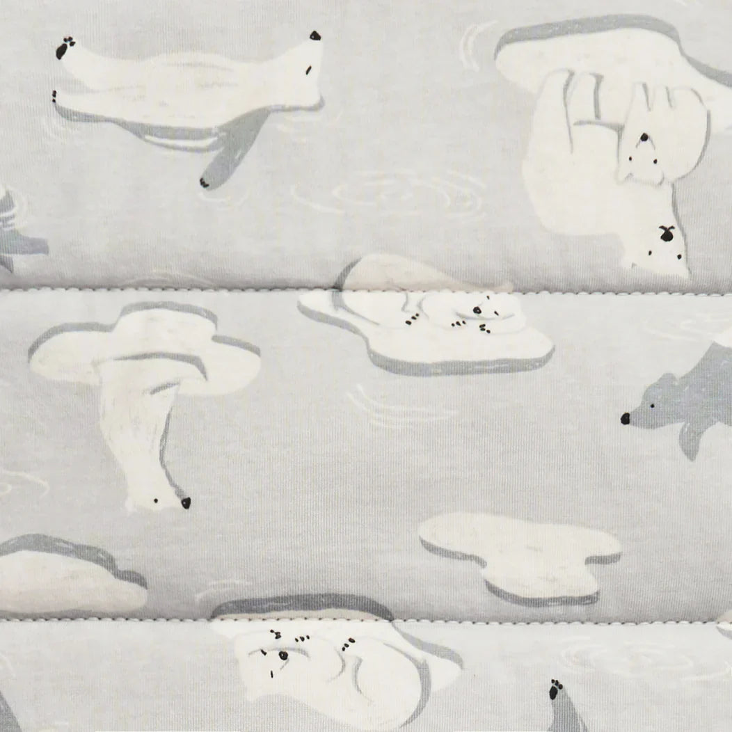 Polar bear patterned fabric on Love To Dream Sleep Suit, perfect for Toshi Baby and baby strollers
