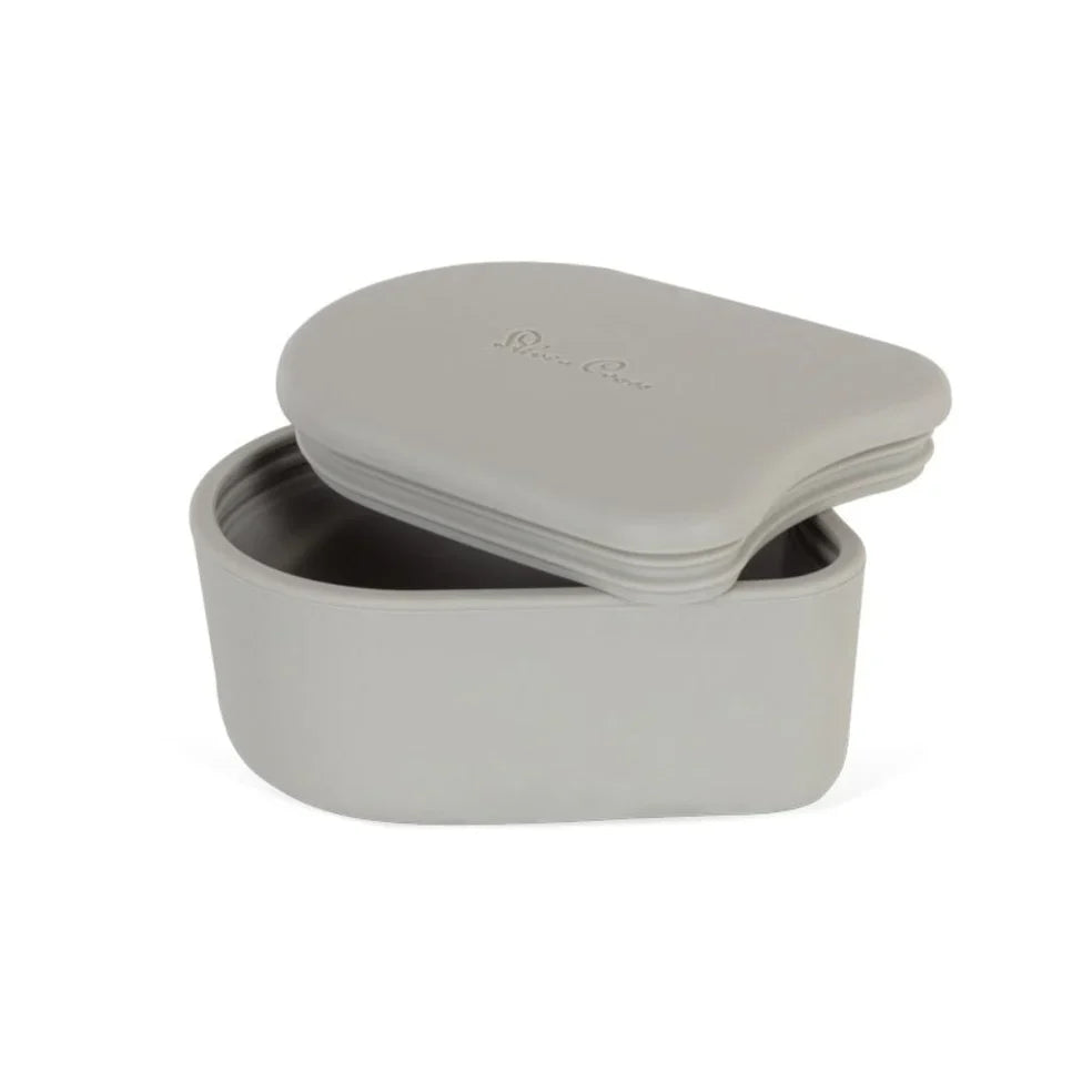 Gray rectangular container with lid from Silver Cross Snack Tray to encourage independent eating
