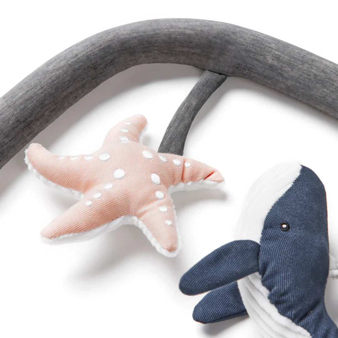 Baby mobile with plush sea creatures for Ergobaby Evolve Ocean Wonders ultimate bouncer toy