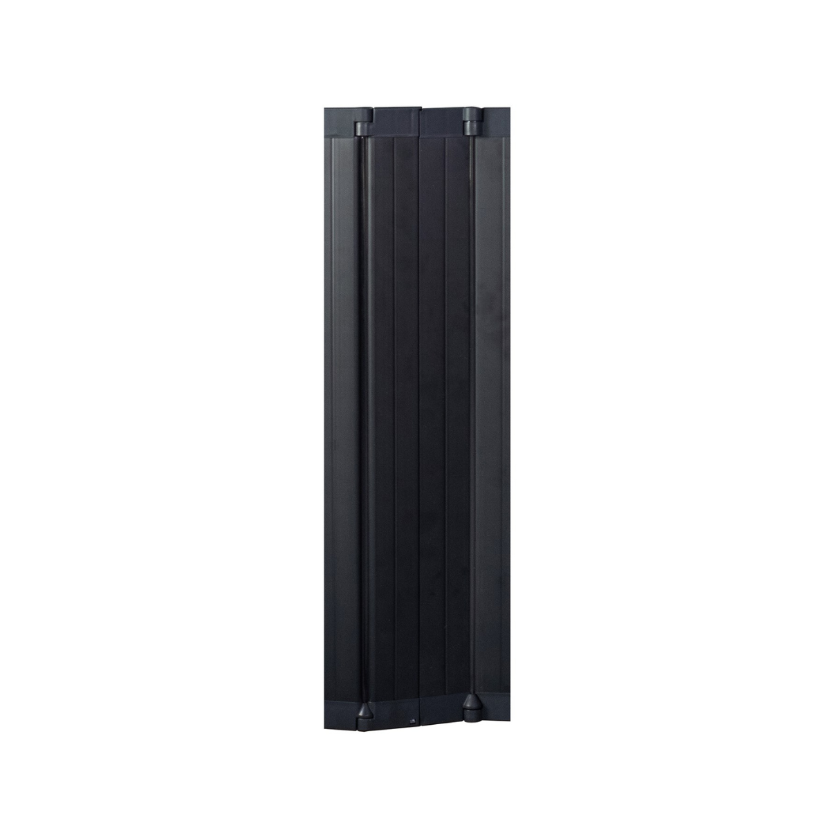 BabyDan Guard Me Extensions Black showing black vertical radiator as a retractable safety barrier