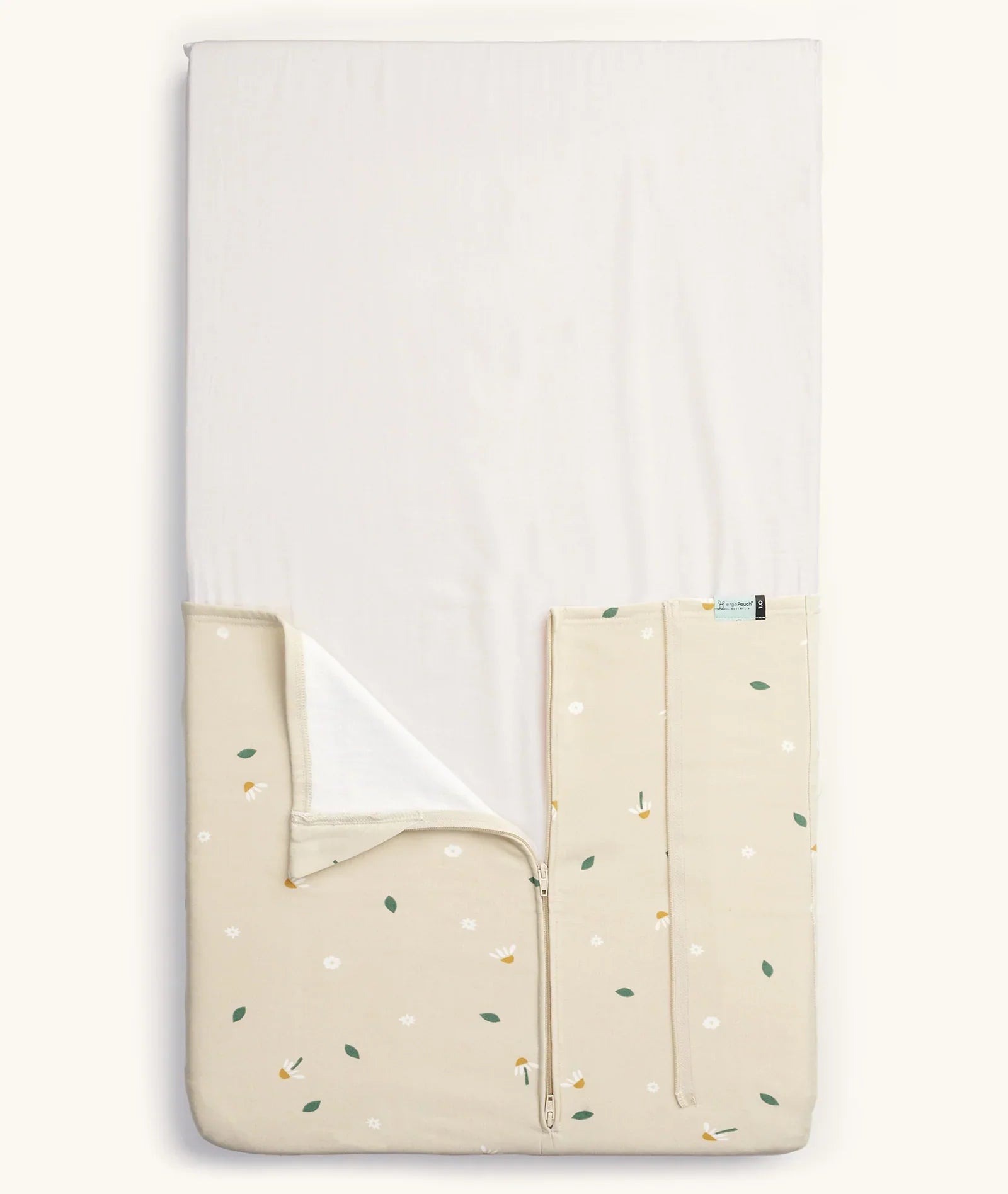 Floral-patterned baby sleeping bag from Ergopouch HugMe Blanket perfect for Toshi baby romper and baby strollers