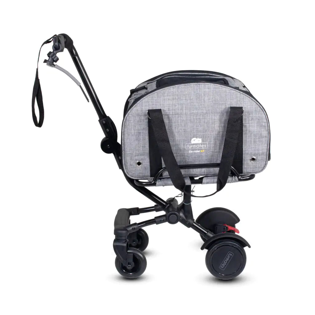 Gray pet carrier stroller from Furmate Co-Rider K9 Pet Trailer for comfy outings