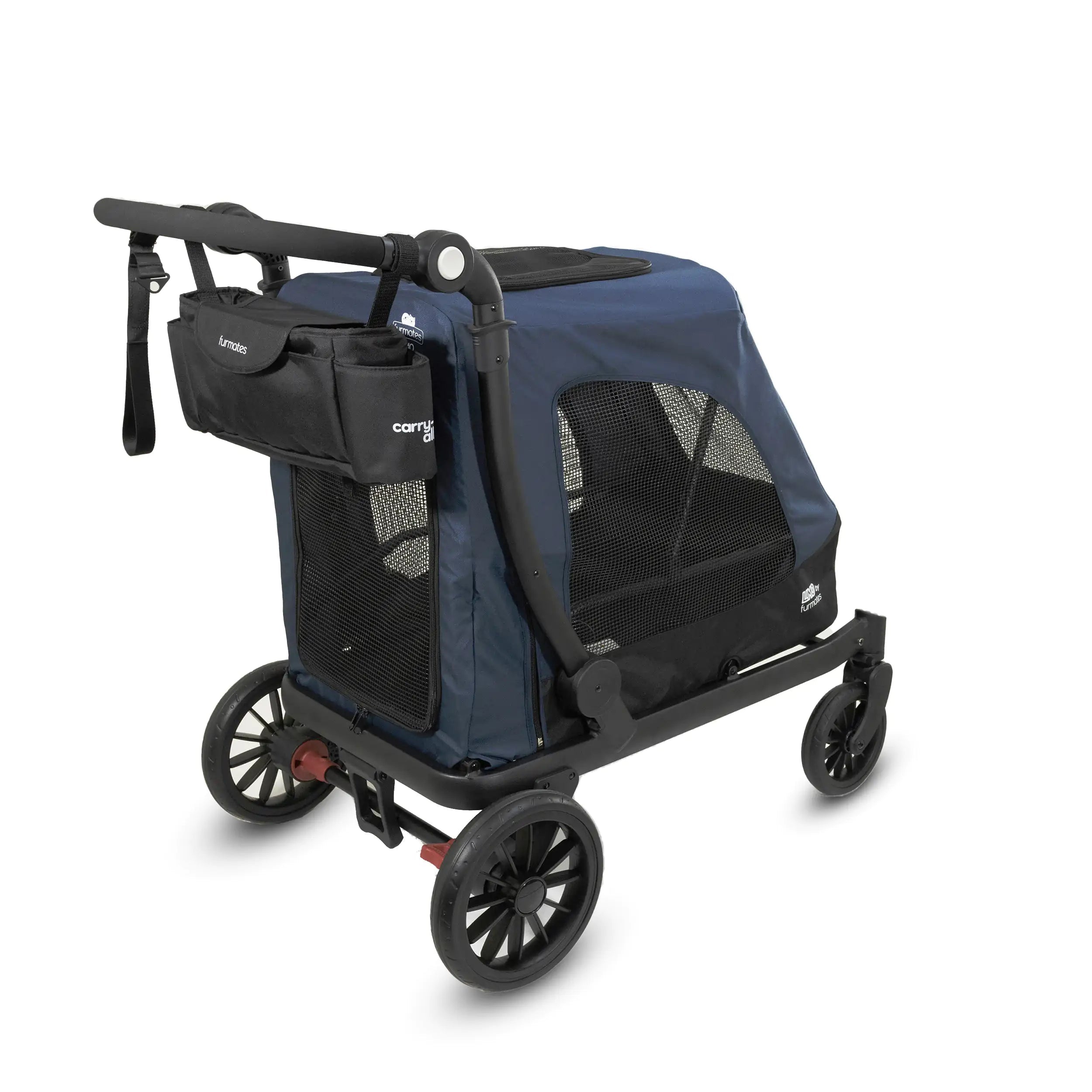 Navy blue pet stroller with Furmates Carry design, perfect for Toshi Baby Romper fans