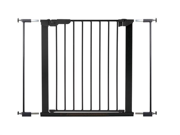 Black metal safety gate from Dog Space Lassie Two Bar Extension for Toshi Baby style