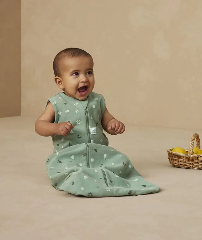 Green baby sleeping bag from Ergopouch Jersey Sleeping Bag 1.0 TOG Sweet Orchard