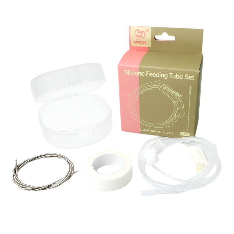 Haakaa Silicone Feeding Tube Set with flow controller and accessories for easy feeding