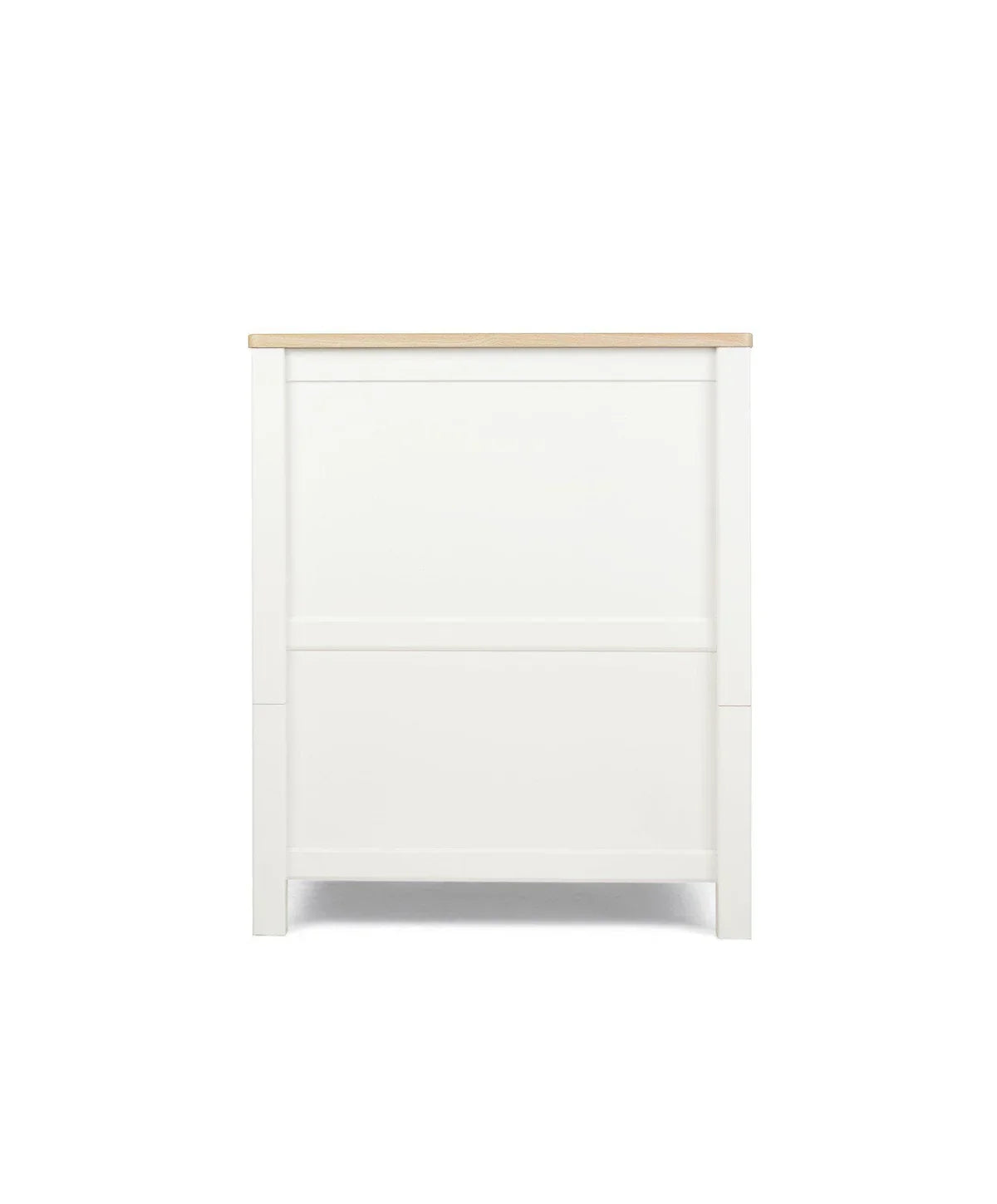 White and light wood dresser from Mamas&Papas Harwell 4 Piece Set, perfect with toddler bed