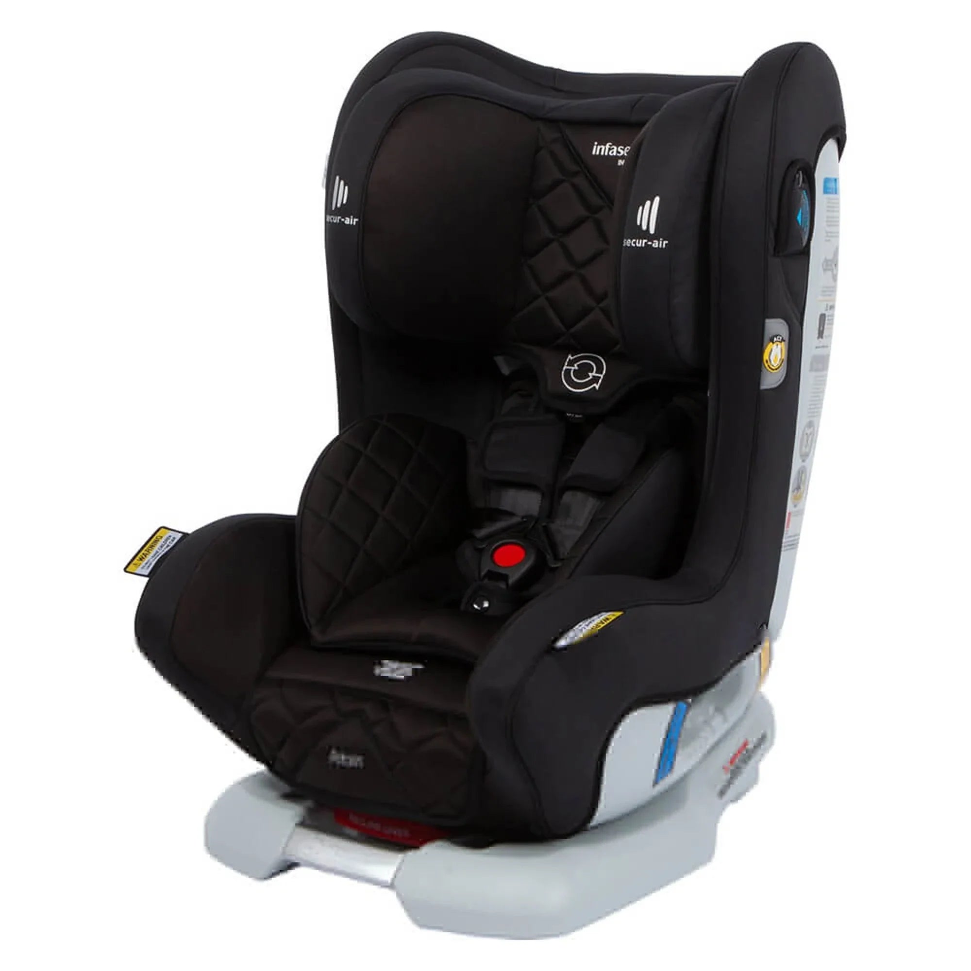 Black Infasecure Attain car seat with Air Cocoon Technology for babies 0-4 yrs