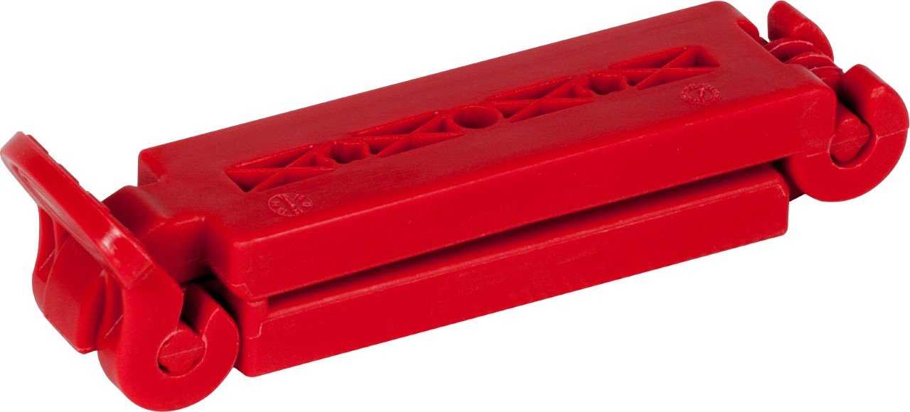 Red plastic chain connector for Infasecure SafeGrip Belt Clamp, perfect versatile accessory clip
