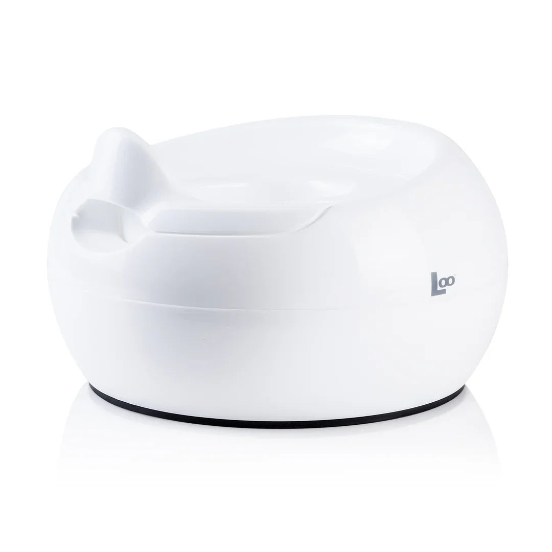 White plastic cat-shaped potty for Joovy Loo Potty and Toshi Baby potty training