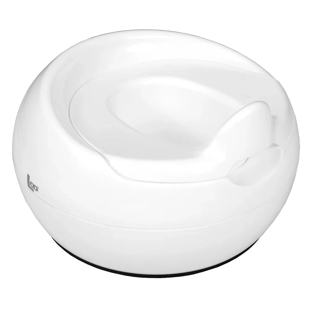 White round child’s potty from Joovy Loo Potty perfect for your Toshi Baby removal needs