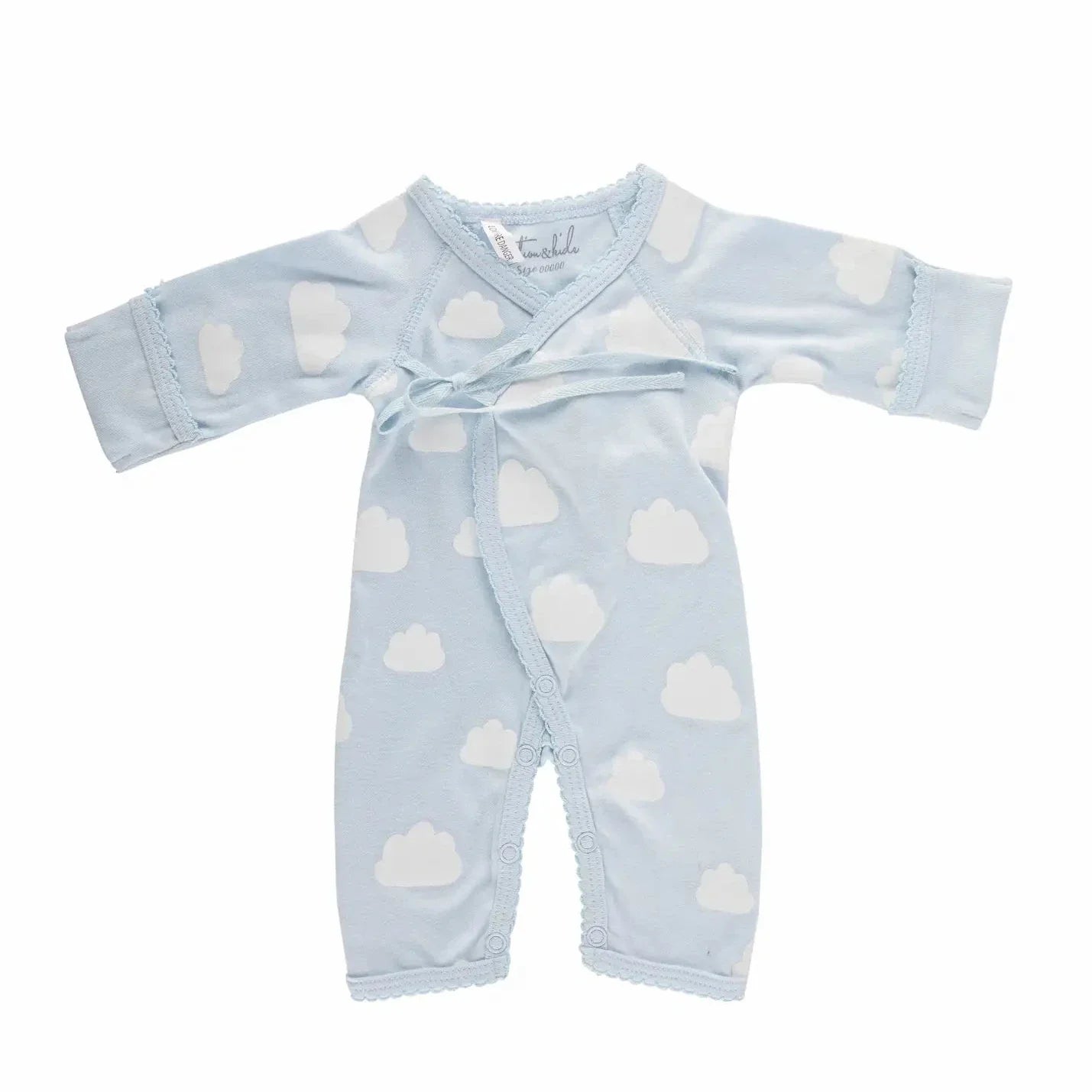Blue baby onesie with clouds from Emotion & Kids Blue Clouds collection for toshi baby and kids blue clouds style