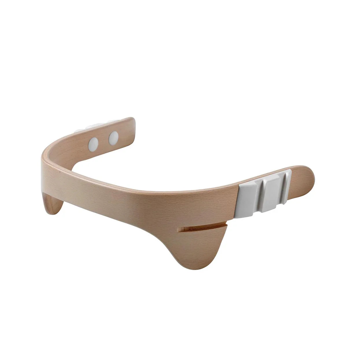 Beige wooden Leander Chair Safety Bar perfect for Toshi Baby Romper and Bare Mum Postpartum