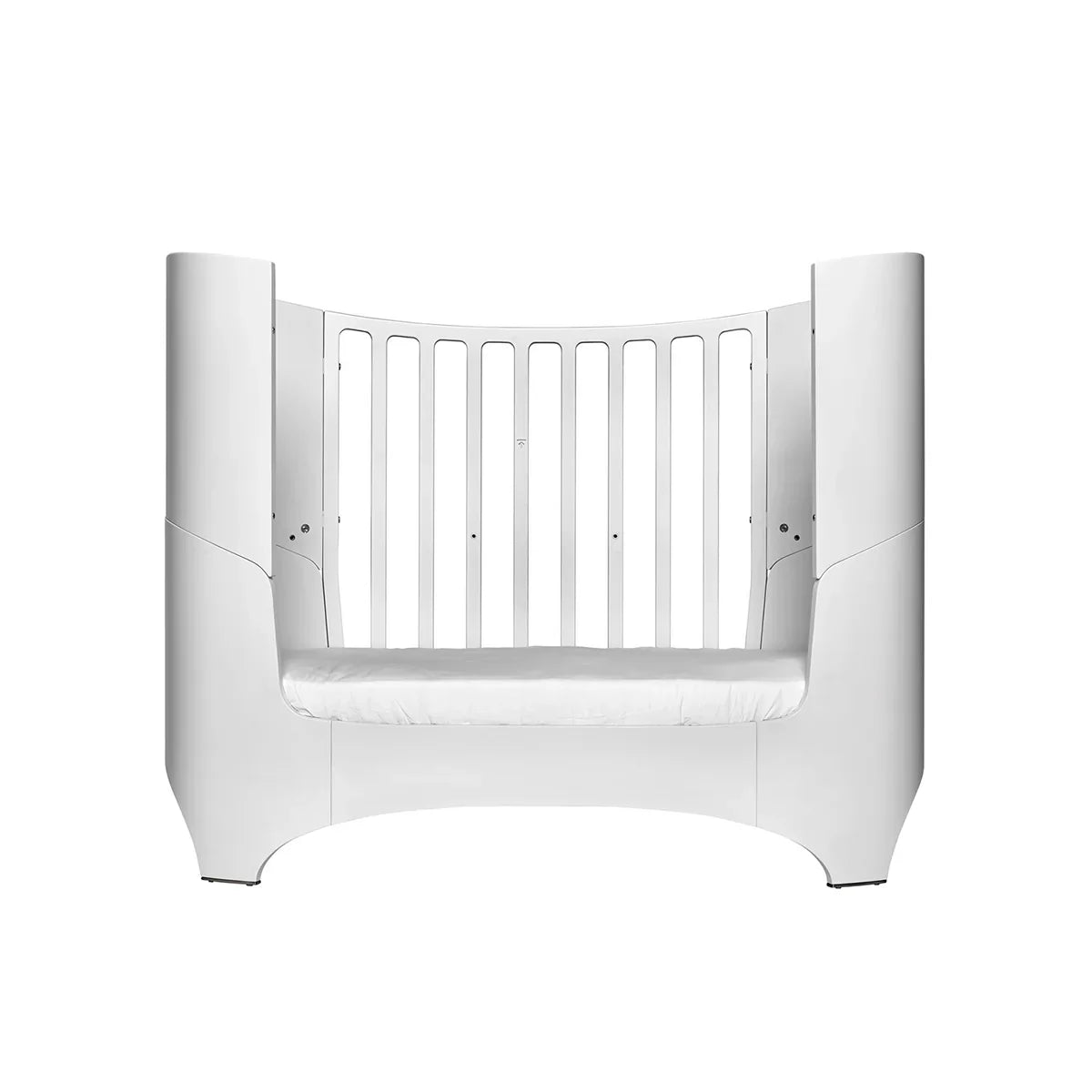 White modern baby crib Leander Classic Cot with premium mattress bonus for Toshi Baby