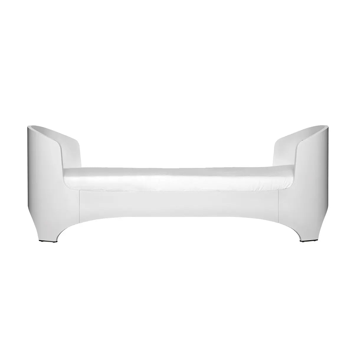 Modern white daybed with leander classic cot and premium mattress bonus from Toshi Baby