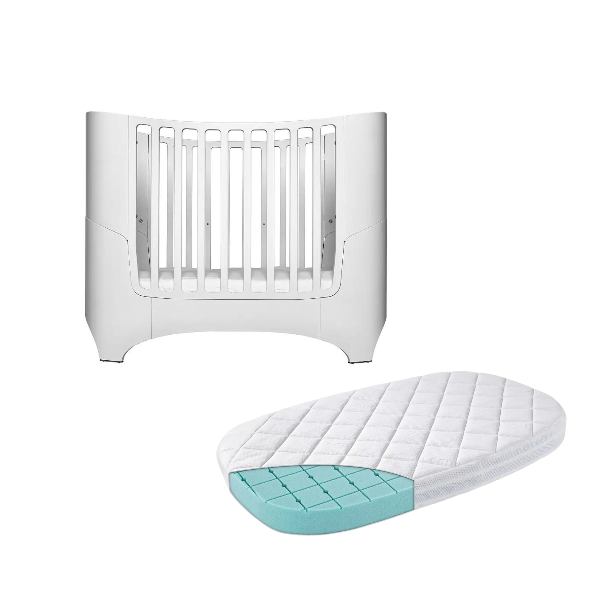 White Leander Classic Cot with premium mattress bonus and Toshi Baby gift card