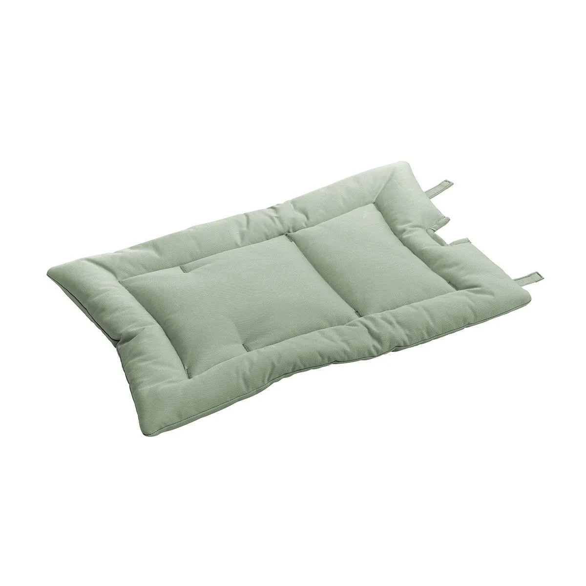 Light green padded cushion with straps for Leander Classic High Chair by Toshi Baby