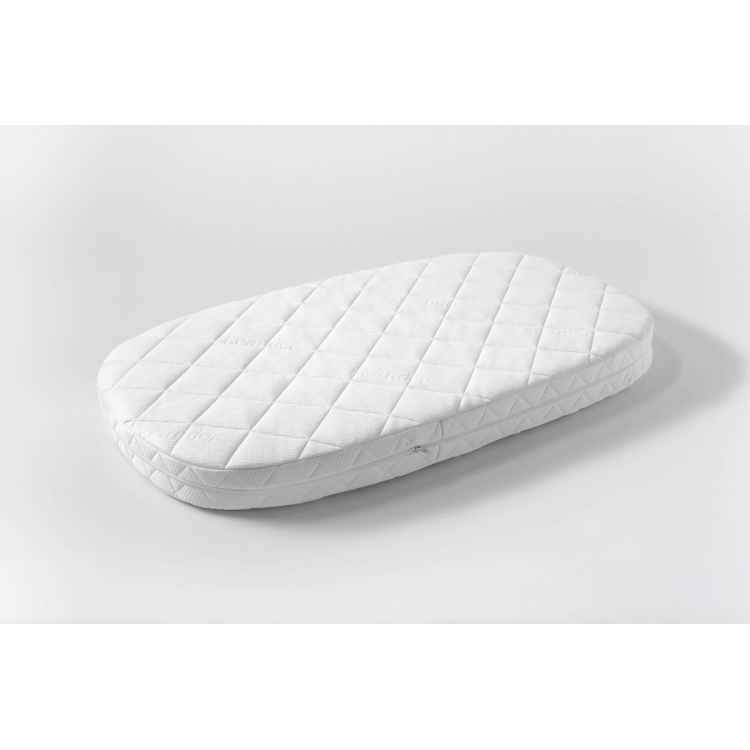 White quilted oval Leander Cot Mattress Premium+7 with highly sophisticated foam