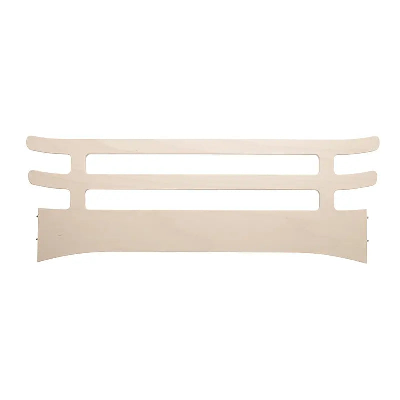 Beige wooden headboard with horizontal slats for Leander Junior Bed Safety Guard Whitewash