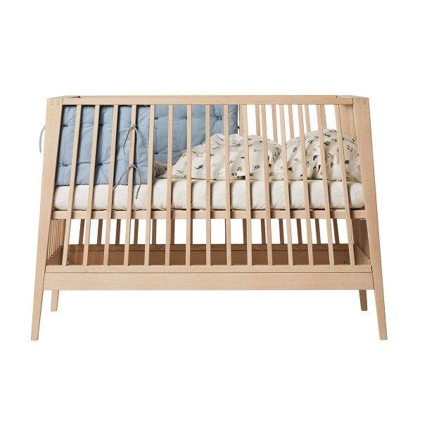 Leander Linea Cot with comfort mattress and pressure-relieving cold foam bedding