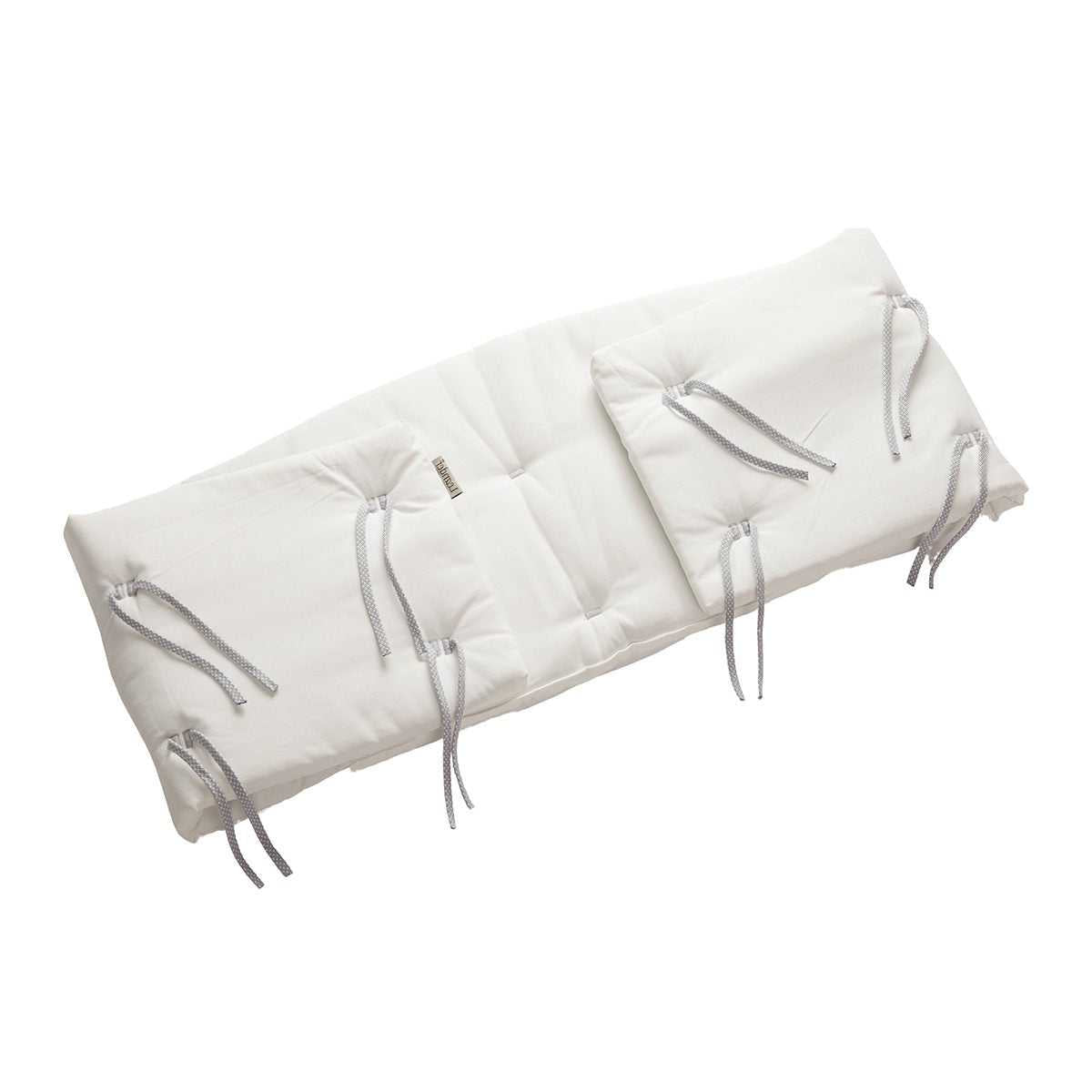 White padded crib bumper with ties from Toshi Baby Organic Classic Cot Bumper for baby strollers