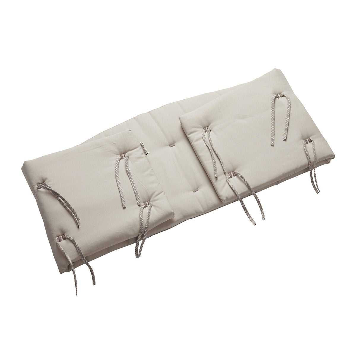 Quilted beige crib bumper with ties from Toshi Baby Organic Classic Cot Bumper collection